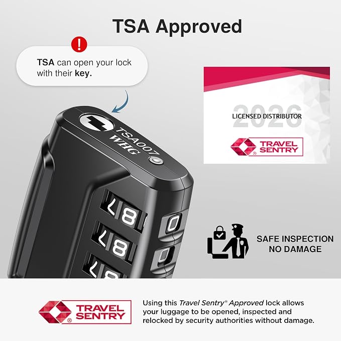 Puroma 2 Pack TSA Approved Luggage Locks, 4 Digit Combination Travel Cable Locks Resettable Code Lock with Zinc Alloy Body for Suitcase, Toolbox, Backpack, Bag, Gym Locker (Black)