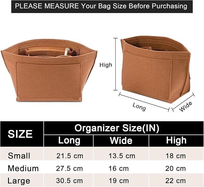 LOUKAYCCI Purse Organizer Insert for Le Pliage Medium Handbags Insert（EarthColor, Medium）