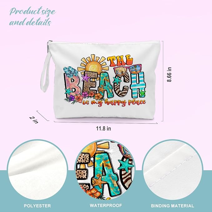 BELLOWDEER Beach Bags for Women, Wet Bag Cosmetic Bag for Beach Toiletries, Summer Travel Essentials, Gifts for Women