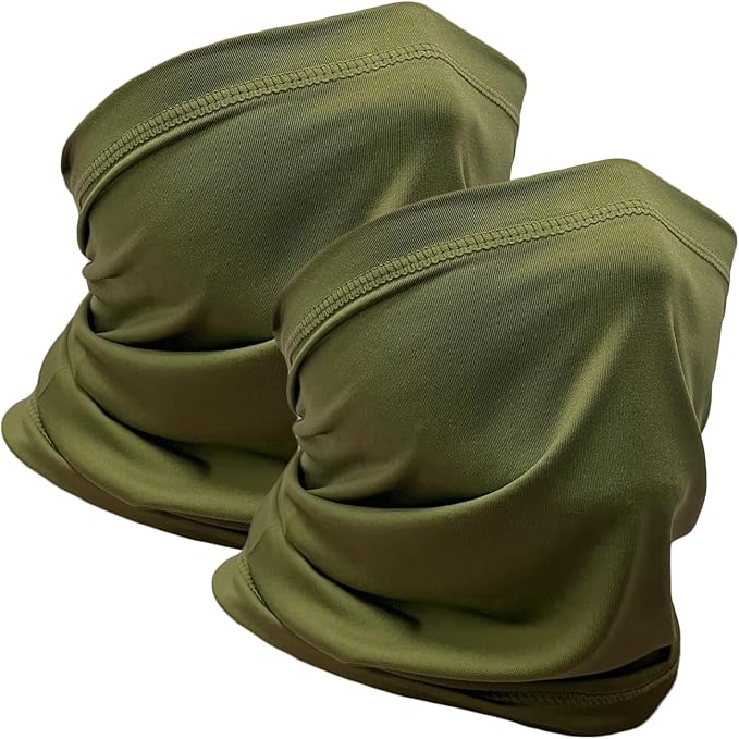 WOXVM 2 Packs Neck Gaiter Face Mask Scarf Gator Sun Cooling Balaclava Bandana Cover UV Protection Headwear for Men Women
