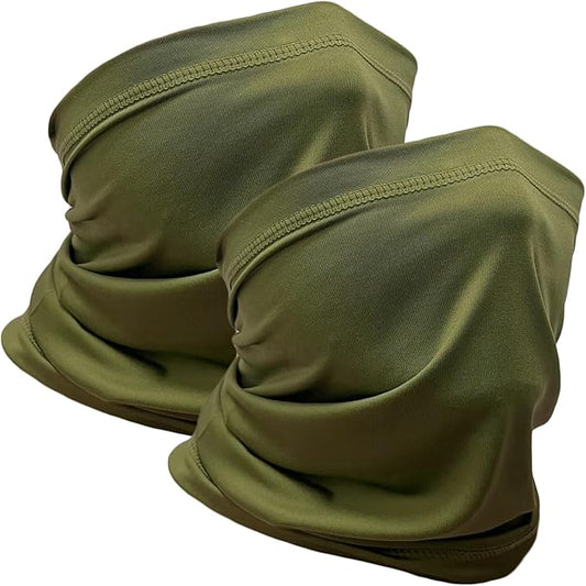 WOXVM 2 Packs Neck Gaiter Face Mask Scarf Gator Sun Cooling Balaclava Bandana Cover UV Protection Headwear for Men Women