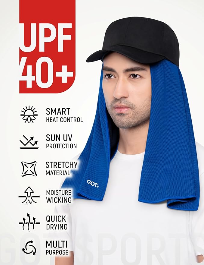 GOT Sports Cooling Towel (40" x 12") – Instant Cooling Neck & Face Wrap, Sweat Towel for Gym, Workout, Running & Extreme Heat