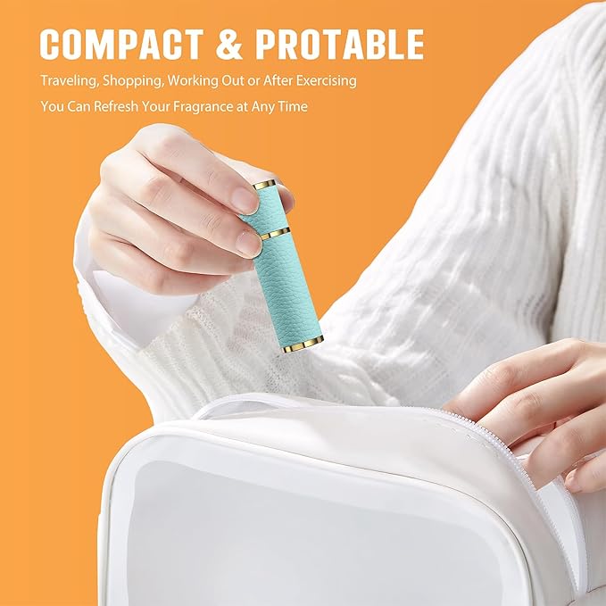 Travel Perfume Bottle Refillable, 5ml Perfume Atomizer, Portable Size Cologne Sprayer, Mini Empty Fragrance Spray Bottle (Blue)