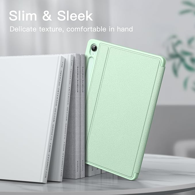 JETech Case for Samsung Galaxy Tab S10 Lite / S10 FE / S9 FE 10.9-Inch with S Pen Holder, Slim Folio Stand Protective Tablet Cover, Multi-Angle Viewing (Mint)