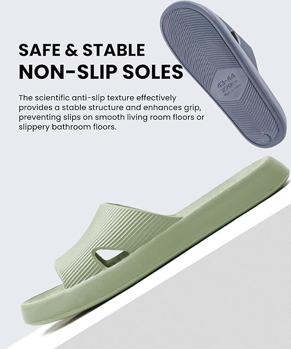 Anmerl Shower Shoes for Men and Women, Soft Lightweight Quick-Drying & Non-Slip House Slippers Slides for Bathroom, Pool, Beach, Indoor & Outdoor