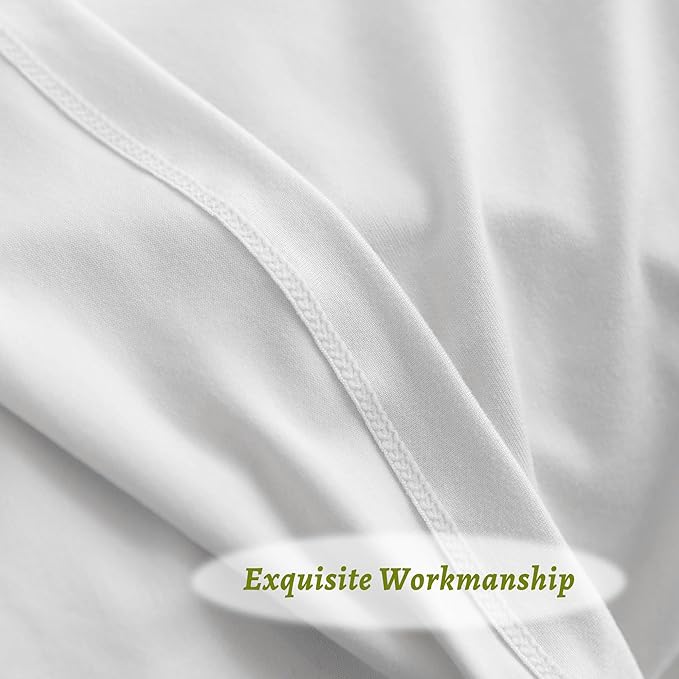 Stretchy Body Pillow Case Cover - Jersey Knit Long Pillowcase for Body Pillow, 1 Pack - Envelope Closure & Skin-Friendly, Soft and Breathable for Sleeping, 20"x54", White