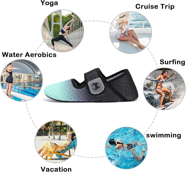 Water Shoes for Women Men Barefoot Beach Swim Aqua Socks Summer Wide Slides Sandals Quick Dry Pool River Sea Sock Shoes