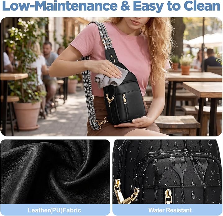 Anti Theft Crossbody Bags for Women RFID Sling Bag, Vegan Leather Cross Body Travel Purse for Women Men