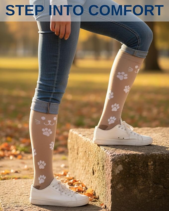 Compression Socks for Women 15-20 mmHg, Viscose from Bamboo, 3-Pair Knee High for Flying, Work & All-Day Comfort