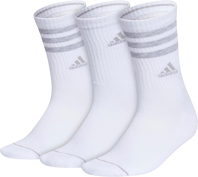 adidas Women's Cushioned Crew Socks (3 Pairs) Durable & Comfortable