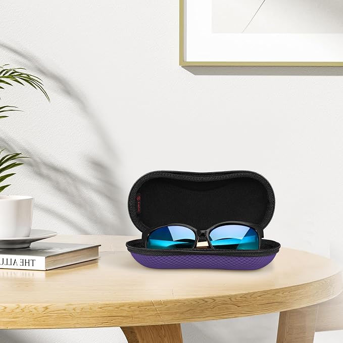 FINTIE Sunglasses Case, Hard EVA Shell Shockproof Sport Glasses Case with Metal Carabiner Travel Zipper Eyeglasses Holder