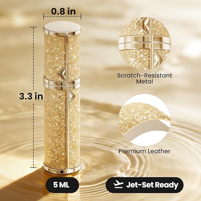 Travel Perfume Bottle Refillable 3PCS, Leak-Proof TSA Perfume Travel Bottle, Luxury Refillable Perfume Atomizer Portable Perfume Sprayer for Women & Men