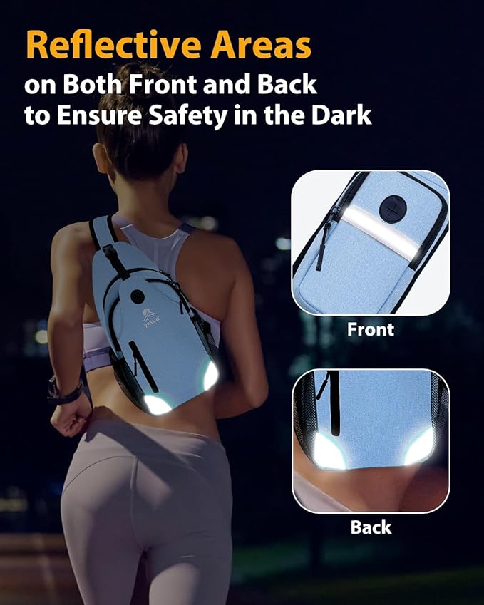 Sling Backpack for Women & Men, Crossbody Travel Bag with Water Bottle Holders, 17 Pockets, Quick-Access Phone Pocket, Hidden Security Pocket, Fits 11" Tablet, for Daily Carry, Travel, Theme Parks