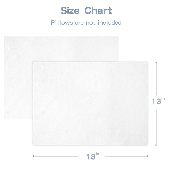 Zenssia Organic Cotton Toddler Pillowcase/Travel Pillowcase Pack of 2 Set 13x18 Inches with Envelope Closure - Soft & Breathable Baby Pillow Case Cover Solid White