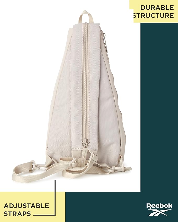 Reebok Unisex Crossbody Bag - Convertible Compact Durable Cross Body Bag for Women and Men - Gym and Travel Essentials, Size One Size, Maeves Stucco