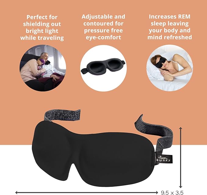 Bucky 40 Blinks No Pressure Printed Eye Mask for Travel & Sleep, Marble, One Size