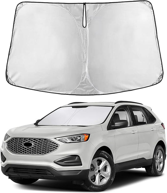 Autovir Windshield Sun Shade Fit for 2015-2022 2023 2024 Ford Edge Sunshade, Front Car Window Shades Sun Visor, Blocks UV Rays & Heat, Car Accessories