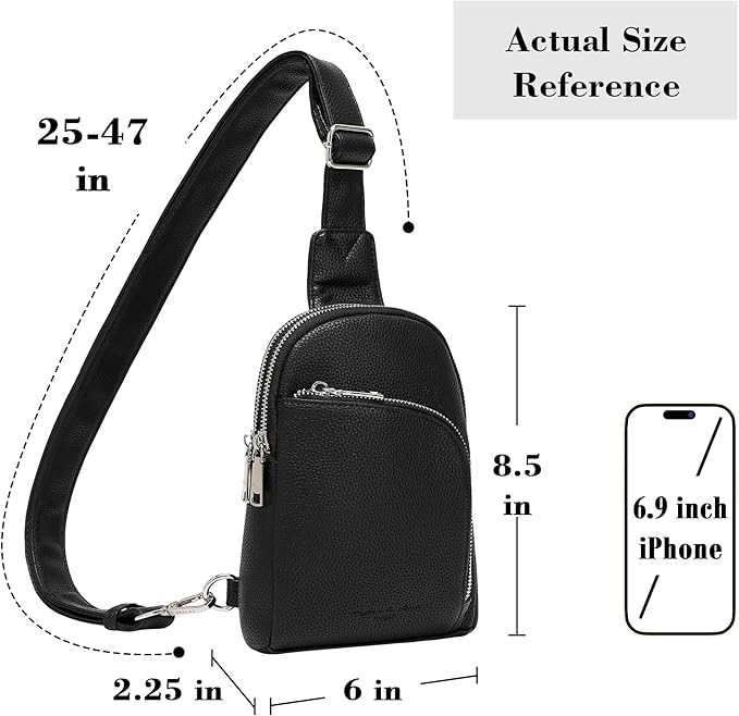 INICAT RFID Blocking Sling Bag, Anti Theft Crossbody Bag for Women Compact Travel Purses Leather