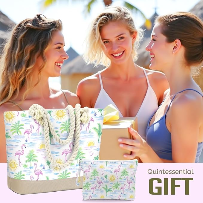 BELLOWDEER Beach Bags for Women, Wet Bag Cosmetic Bag for Beach Toiletries, Summer Travel Essentials, Gifts for Women