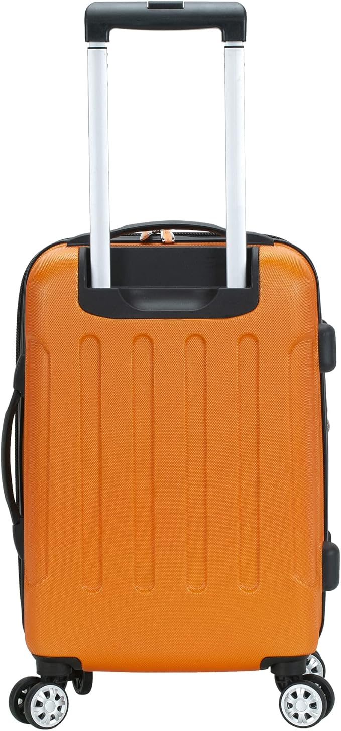 Rockland London Hardside 3 Piece Expandable Spinner Wheel Luggage Set, (20"/24"/28"), Orange