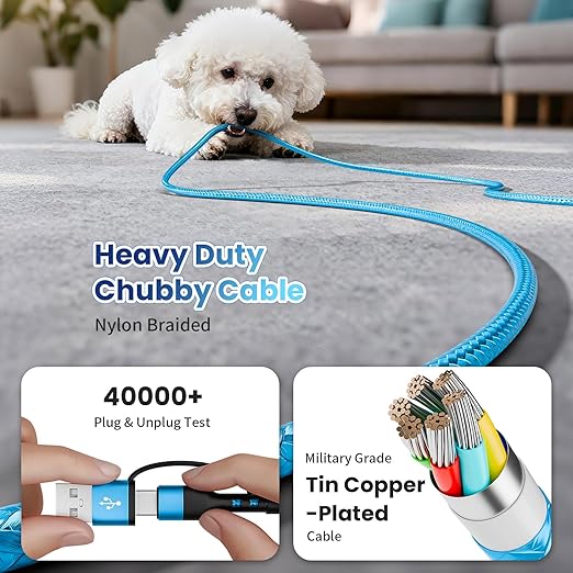 Travel Essentials, 4 in 2 Multi Charging Cable 3 USB C Chargers for iPhone 17, Multi Charger Cord with 3 Type C/IP, Compatible for iPhone 17 to 11, Android, Galaxy, iPad, Data Sync, 5 FT