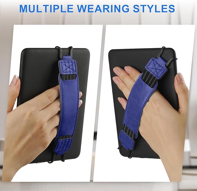 HoYiXi Universal Soft Hand Strap for 6-7 Inch eReader Tablet, Compatible with Kobo/Pocketbook/Tolino/Paperwhite/Nook, High Elasticity Hand Strap for Tablet, Blue