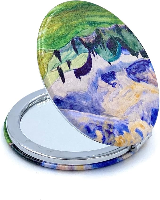 Small Mirror Girls Pretty Pocket Mirror Kawaii Makeup Mirror Green Compact Mirror for Kids Erich Heckel Art Deco