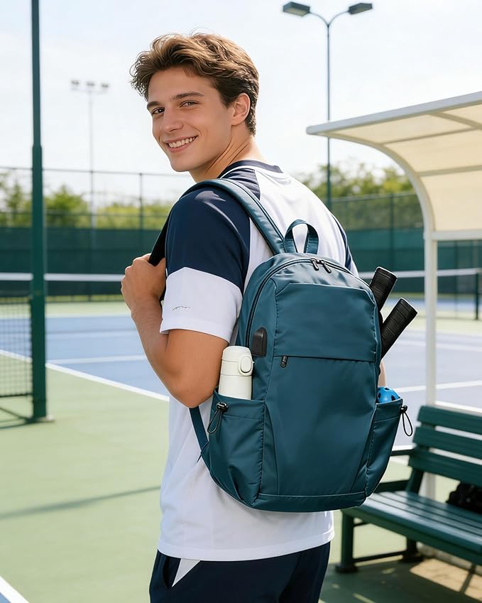 SEAFEW Large Blue Sling Pickleball Crossbody Sling Bag - Men's & Women's Pickleball Sports Backpack with Water Bottle Holder, Adjustable Pickleball