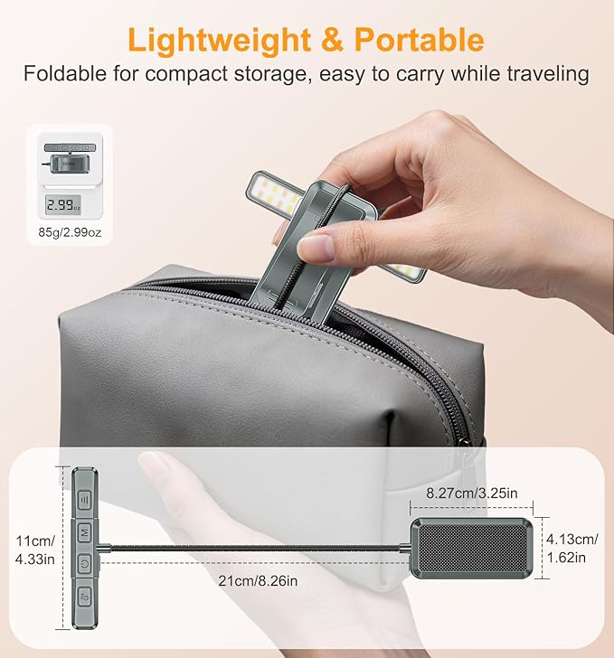 Gritin 2026 Gen 2 Book Light for Reading- 32 Eye Caring Full Spectrum LED, 5 Colors & 5 Brightness, Adjustable Wide/Narrow Beam, Upgrade 1500mAh Long-Lasting Clip on Light for Book Lovers-Sea Blue