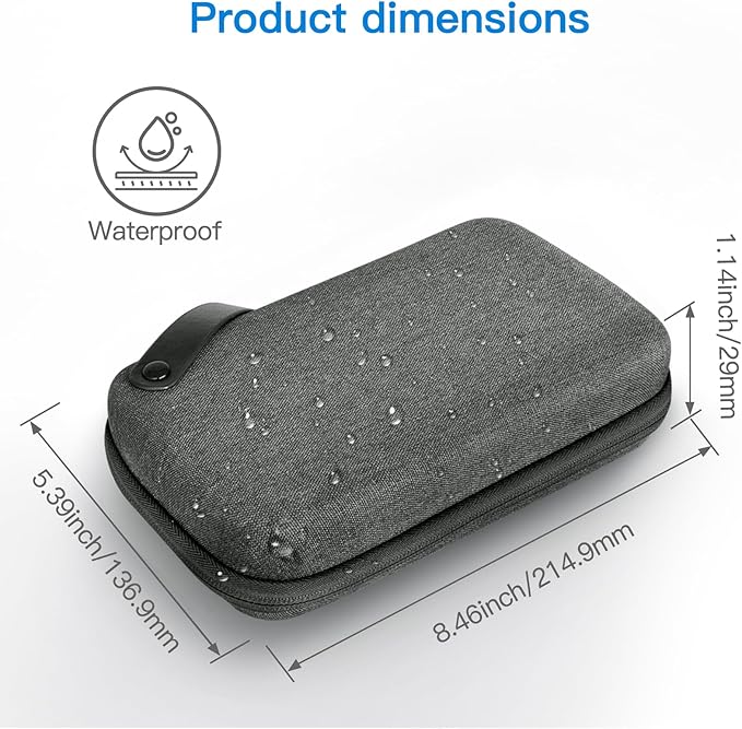 JETech Travel Accessories Organizer Case, Portable Electronic Pouch Gadget Bag for MacBook Power Adapter Chargers, Cables, Power Bank, Mouse, Stylus Pen, Earphone, SD Card, USB Flash Drive