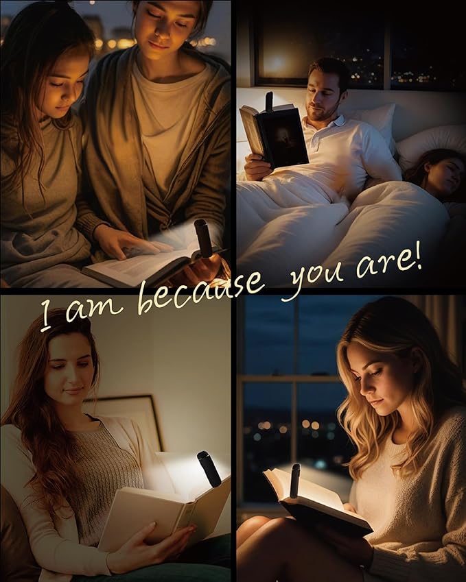 HEMONNKAM Book Reading Light, Rechargeable Clip on Booklight, Eye Caring 3 Color Temperatures & 5 Brightness Levels, Night Use for Bed, Long Lasting, Reading at Night in Bed, Mystic Black