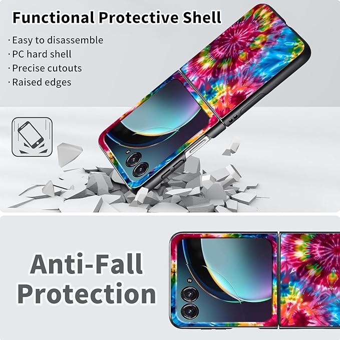 for Motorola Razr Plus 2025 Case,for Razor Plus 2025 Phone Case Cute Slim Hard PC Ultra-Thin Anti-Scratches Shockproof Protective Cover,Colorful