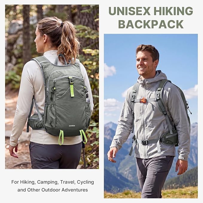 G4Free 20L Hiking Backpack with Waist Strap for Women Men, Lightweight Waterproof Daypack for Travel Camping Outdoor, Grey