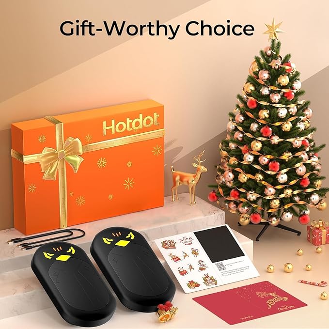 Hand Warmers Rechargeable 2 Pack, 6400mAh Electric Hand Warmers, AI Smart Chips 20Hrs Long Safe Heat, Portable Pocket Heater, Outdoor Camping Hunting Golf Accessories