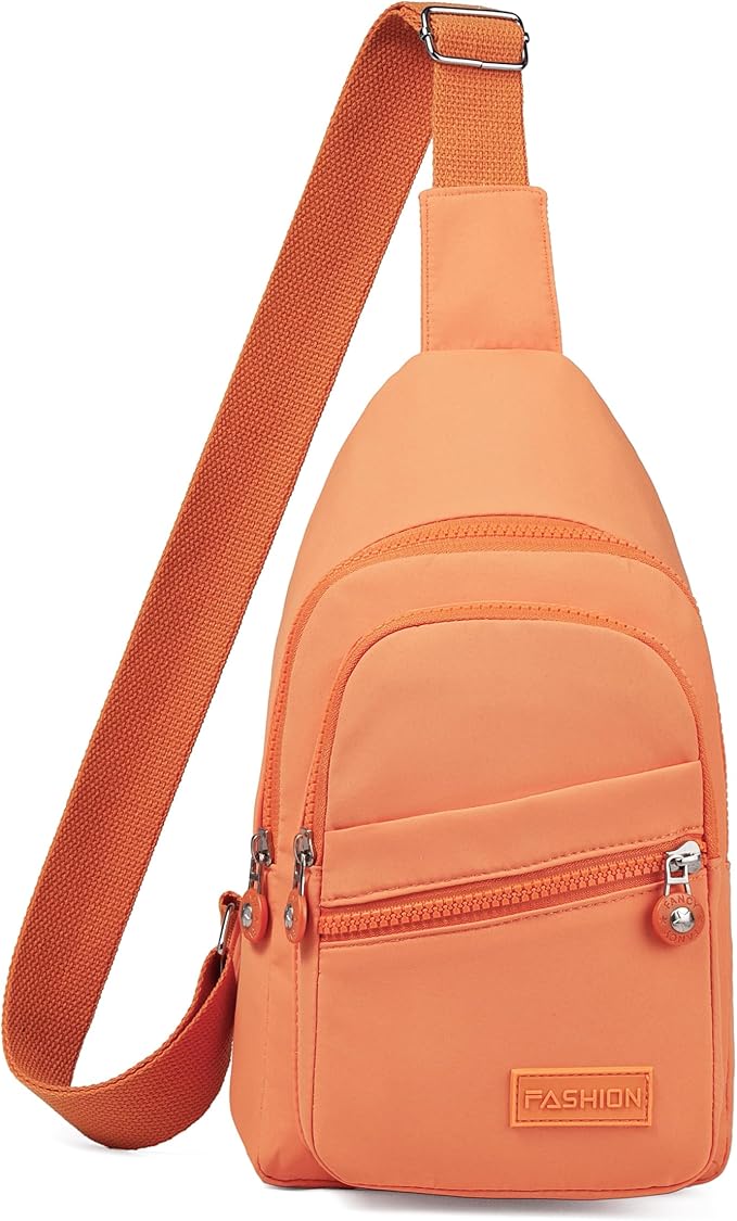 Banelu Small Sling Backpack Crossbody Bags for Women Men, Small Sling Bag Cross Body Bag Fanny Packs Crossbody Purses - Orange