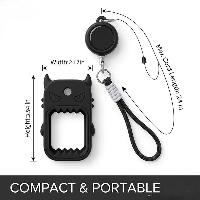 Silicone Case for Touchland 1FL.OZ Sanitizer. Cute protective holder with retractable lanyard & keyring.