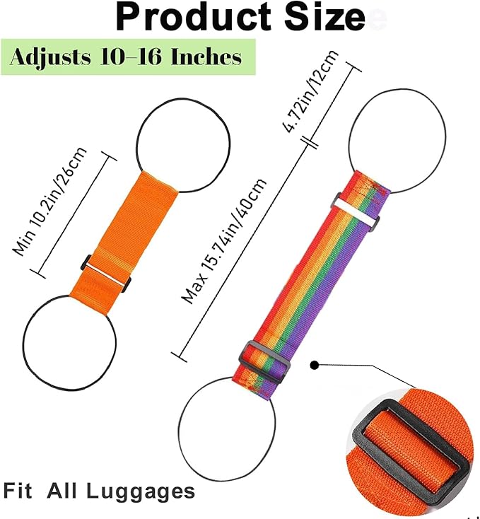 Extra Strong Multi-use Adjustable Luggage Straps,2026 Upgrade Luggage Connector Straps for Suitcases,2 Pack Flexible Luggage Accessories Bag Strap