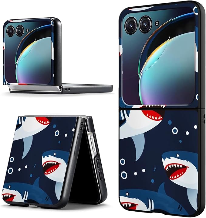 for Motorola Razr Plus 2025 Case,for Razor Plus 2025 Phone Case Cute Slim Hard PC Ultra-Thin Anti-Scratches Shockproof Protective Cover,Cartoon Shark