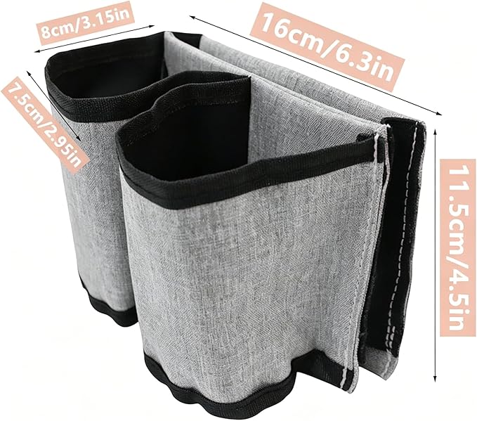 Luggage Travel Cup Holder - Hands-Free Double Coffee Carrier for Suitcases, Ideal for Flight Attendants, Business Trips, Airport Transfers & Train Journeys (Grey)