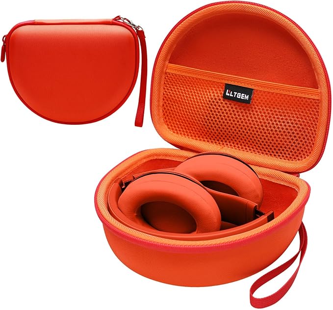 Headphone Case Compatible with Beats Studio Pro/Solo 4 / Studio 3 / Solo 3 / Picun B8 / BERIBES/JLab JBuds Lux ANC Wireless Bluetooth Noise Cancelling Headphones, Orange(Case Only)