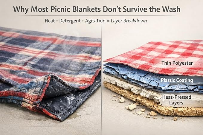 White Picnic Blanket & Beach Mat – Canvas, Machine Washable, Large 4’9” × 6’3”