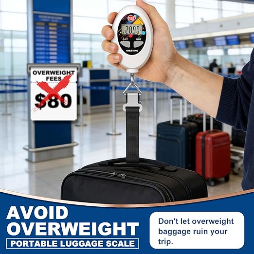 SNAIL TRAIL 100 lbs (45 kg) Digital Luggage Scale, Portable Suitcase Weigher, Travel Bag Weight Scale, Handheld Baggage Weigh Machine, Gift for Travelers
