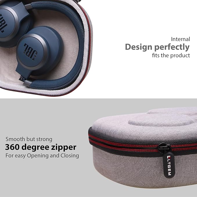 LTGEM Case Compatible with JBL Tune Junior 470NC / JR 460NC / 770NC / 510BT / 720BT / 520BT / 520C / 670NC, for JBL Live 770NC / 670NC / 680NC / 780NC Headphones, Gray