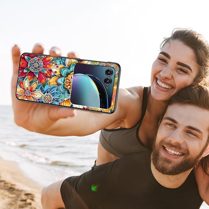 for Motorola Moto Razr Plus 2024 Case,for Moto Razr 50 Ultra Case Cute Slim Hard PC Thin Anti-Scratches Shockproof Protective Phone Cover for Motorola 50 Ultra,Colorful Flower