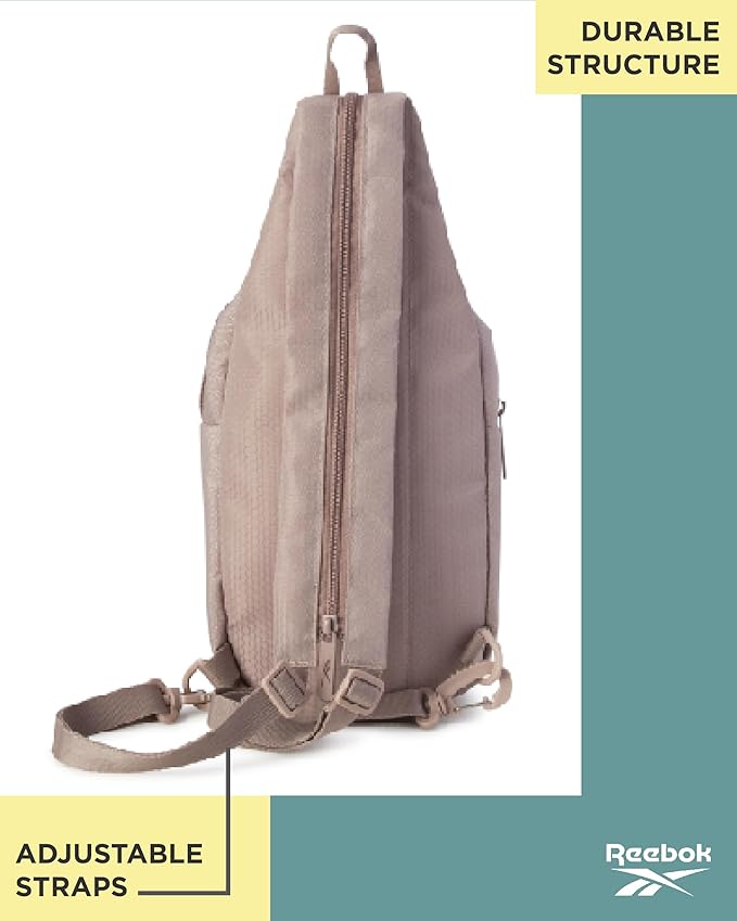 Reebok Unisex Crossbody Bag - Convertible Compact Durable Cross Body Bag for Women and Men - Gym and Travel Essentials, Size One Size, Cosmos Mocha
