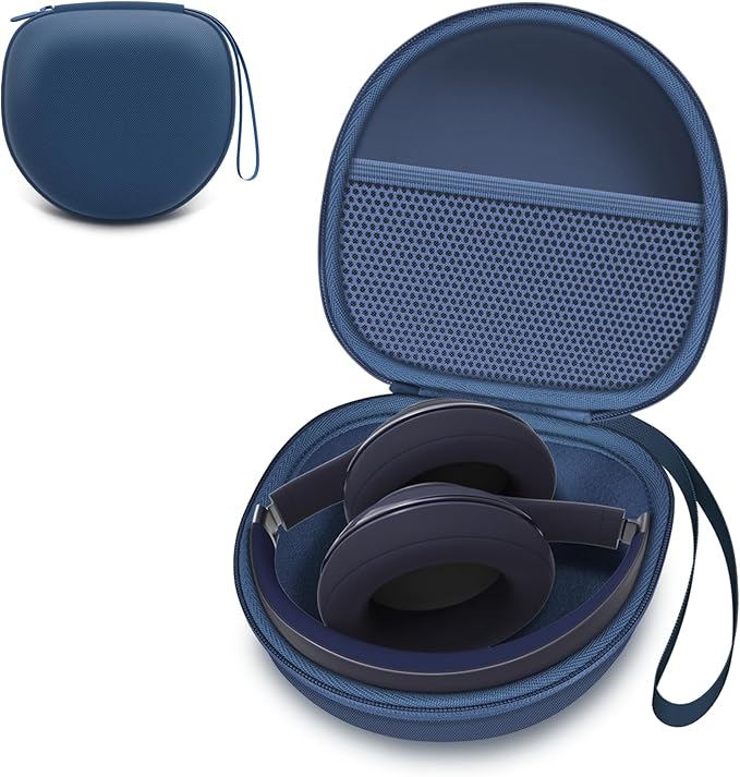 Headphone Case Compatible with BERIBES/TOZO/KVIDIO/Beats/Soundcore Anker Noise Cancelling Over-Ear Headphones, Dark Blue