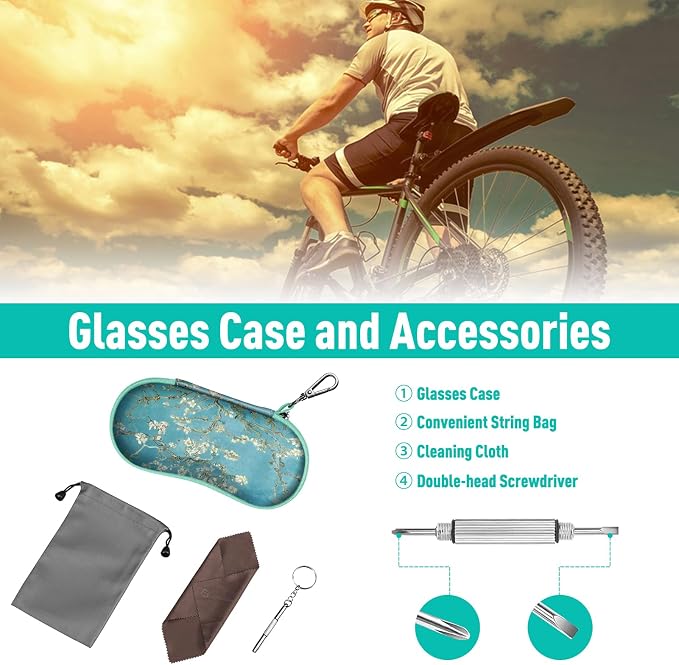 FINTIE Sunglasses Case, Hard EVA Shell Shockproof Sport Glasses Case with Metal Carabiner Travel Zipper Eyeglasses Holder