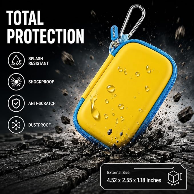 PAIYULE SSD Case for SanDisk Extreme Portable SSD Old & New Model and Extreme PRO,Hard Shell Protective Storage Bag, Fits 1TB 2TB 4TB 8TB External Solid State Drive for Travel (Yellow)