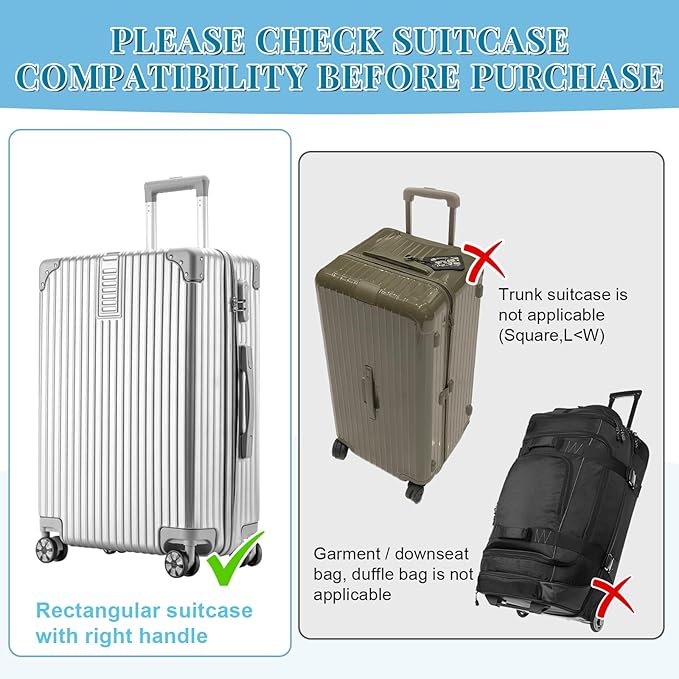 Yotako Clear PVC Suitcase Cover Protectors 28 Inch Travel Luggage Cover for Wheeled Suitcase 28''