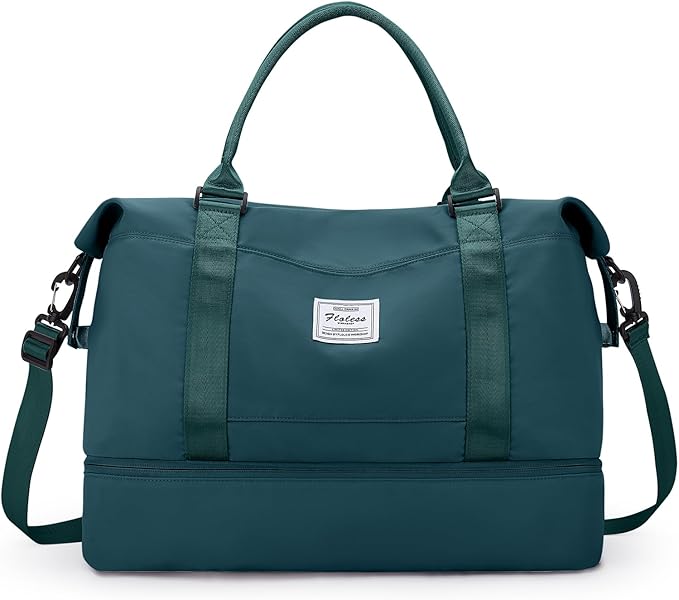 Travel Duffel Bag with Shoes Compartment, Overnight Weekender Bags for Women,Carry on Personal Item Bag